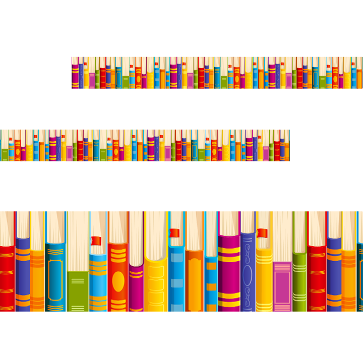 Bright Reading Books Classroom Trimmers 14.25m long Notice Board Book Day Display Borders