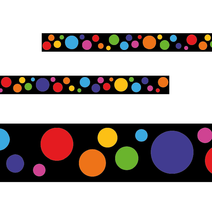 Sticker Stocker - Colourful Spots Classroom Trimmers 14.25m long Notice Board Display Borders