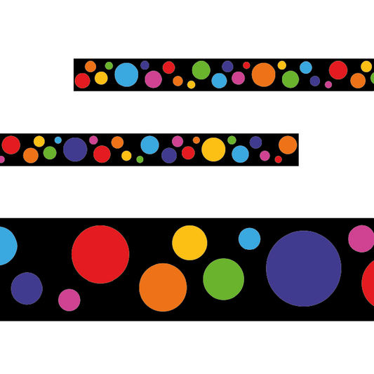 Sticker Stocker - Colourful Spots Classroom Trimmers 14.25m long Notice Board Display Borders