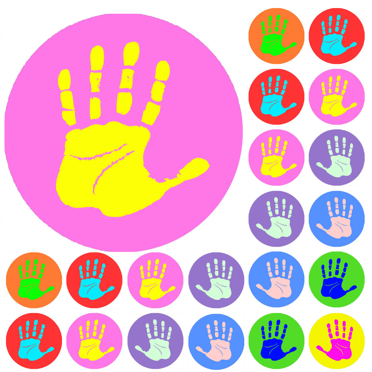Sticker Stocker 900 Mini Hi-Five Hands 10mm Spot Reward Stickers for Teachers and Planner Charts