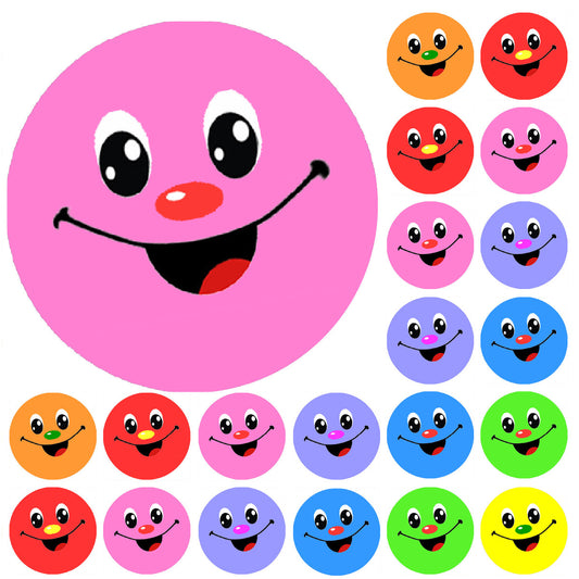 Sticker Stocker 900 Colourful Smiles Mini Dot 10mm Spot Reward Stickers for Teachers and Planner Charts
