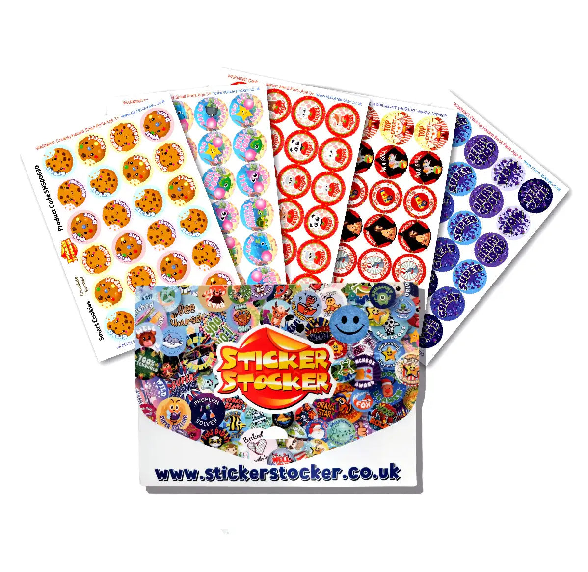 Colorful reward sticker sheets with fun designs for teachers and students, motivational stickers
