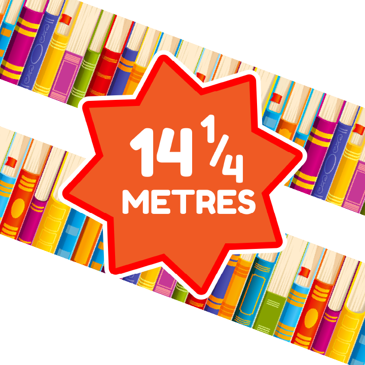 Bright Reading Books Classroom Trimmers 14.25m long Notice Board Book Day Display Borders