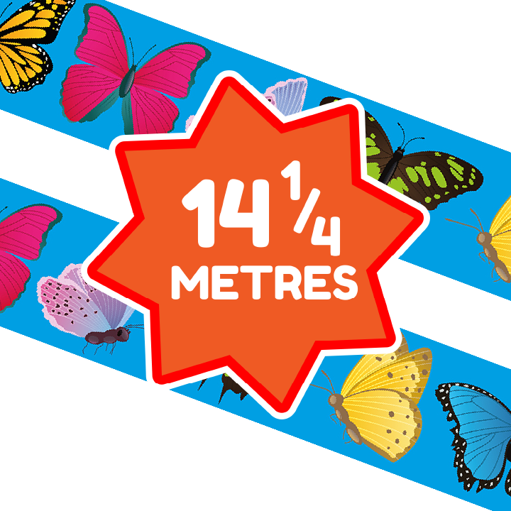 Sticker Stocker - Bright Butterflies Classroom Trimmers 14.25m long Notice Board Display Borders