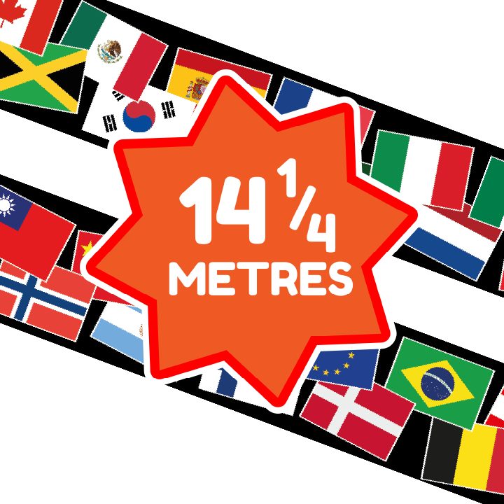 Sticker Stocker - Flags of the World Classroom Trimmers 14.25m long Notice Board Display Borders