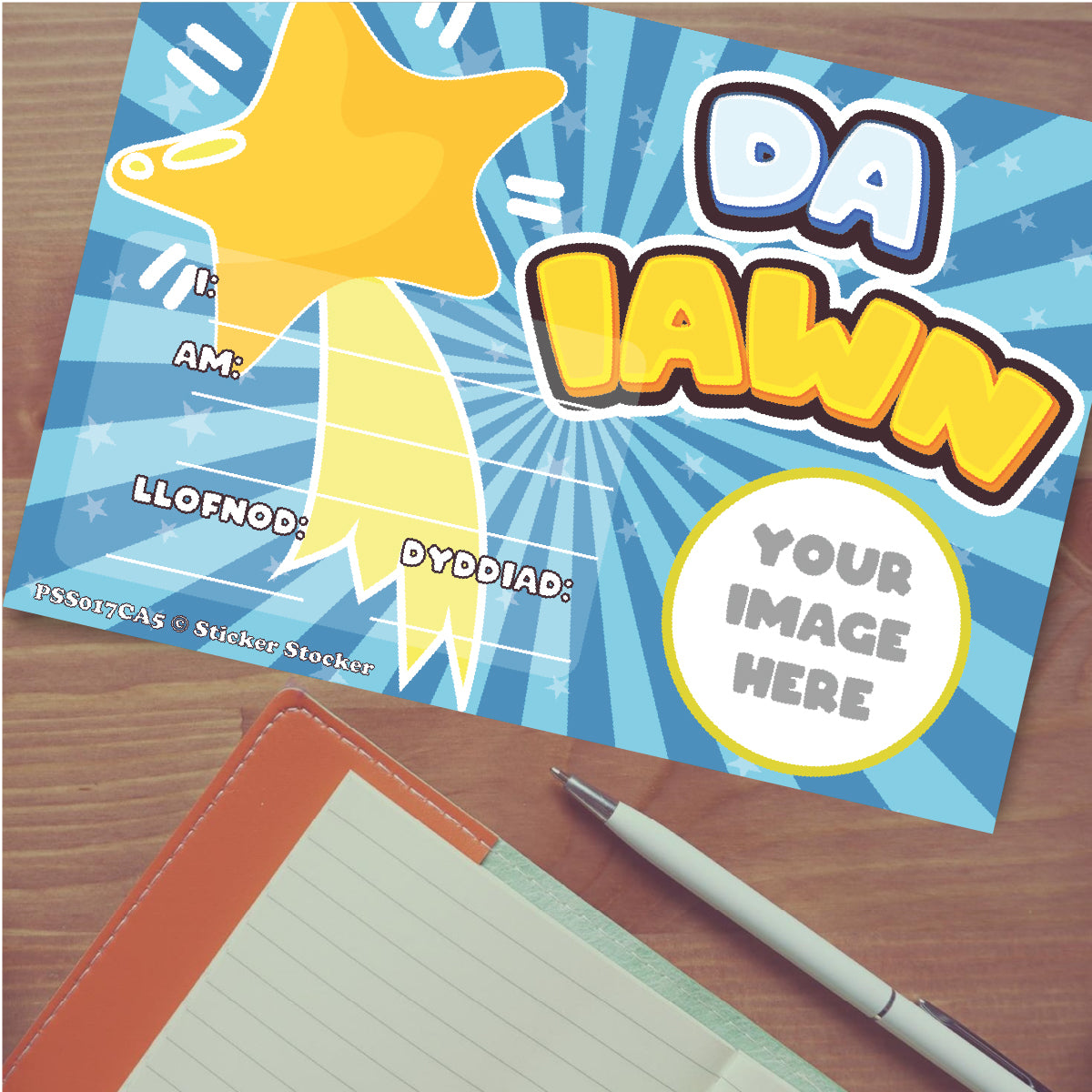 Personalised Welsh Da Iawn/Well Done very good certificates for school teachers, 250gsm A5 silk finish Photo Paper