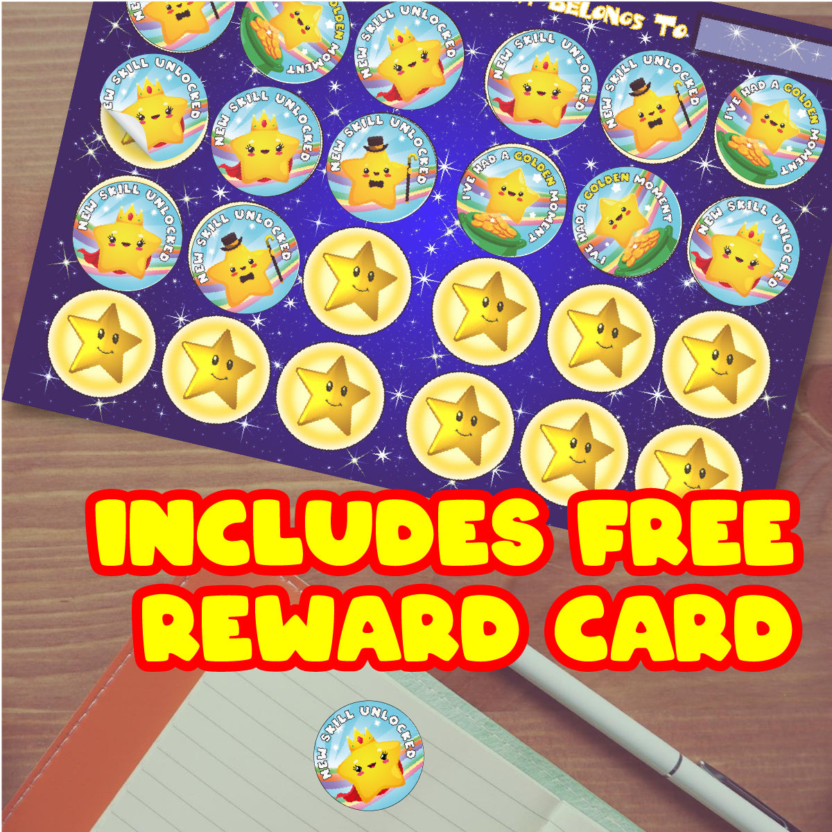 144 Golden Moments 30mm Reward Stickers for School Teachers, Parents, Nursery, Pre-School