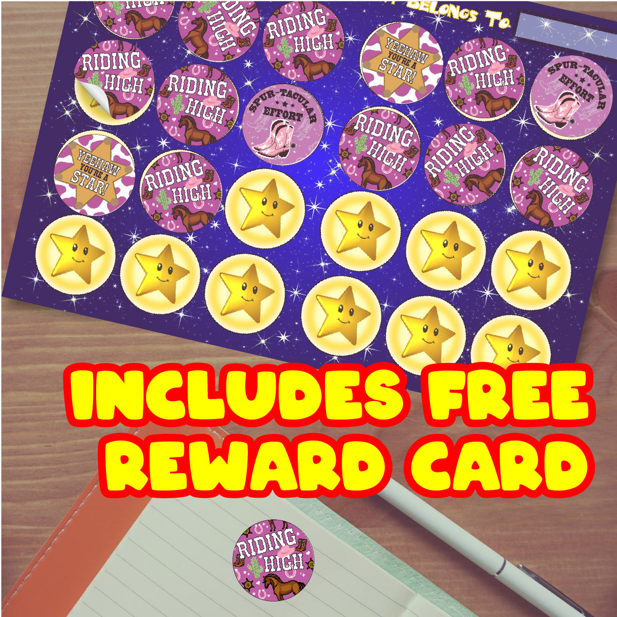 144 Cowgirl Pink Praise 30mm Reward Stickers for Schools, Teachers, Parents and Nurseries