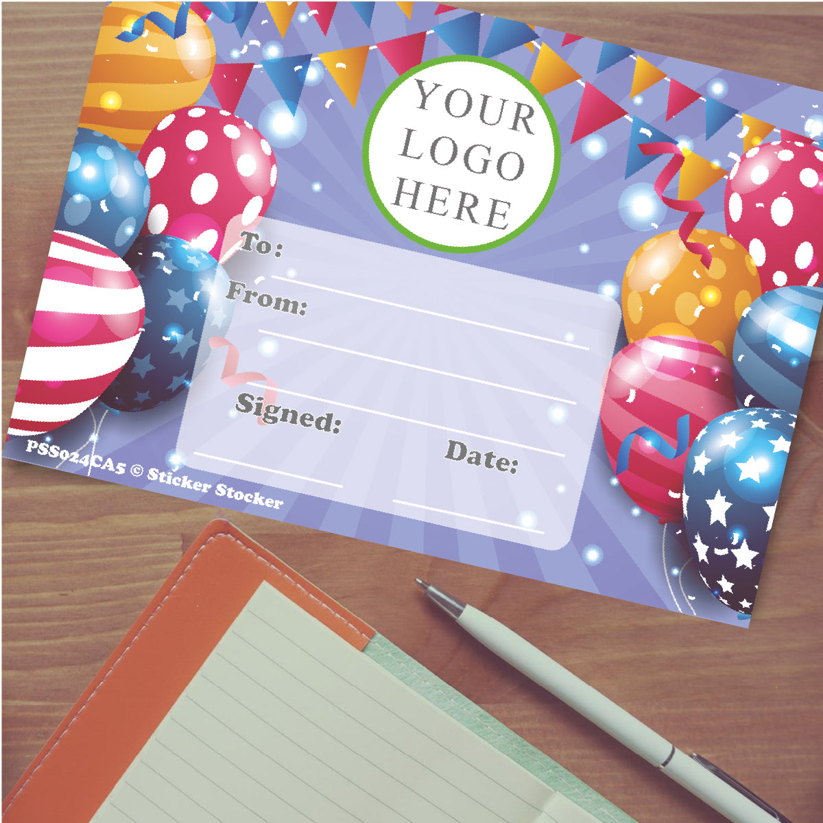 Personalised Birthday Balloons certificates for school teachers, clubs and teams, 250gsm A5 silk finish Photo Paper