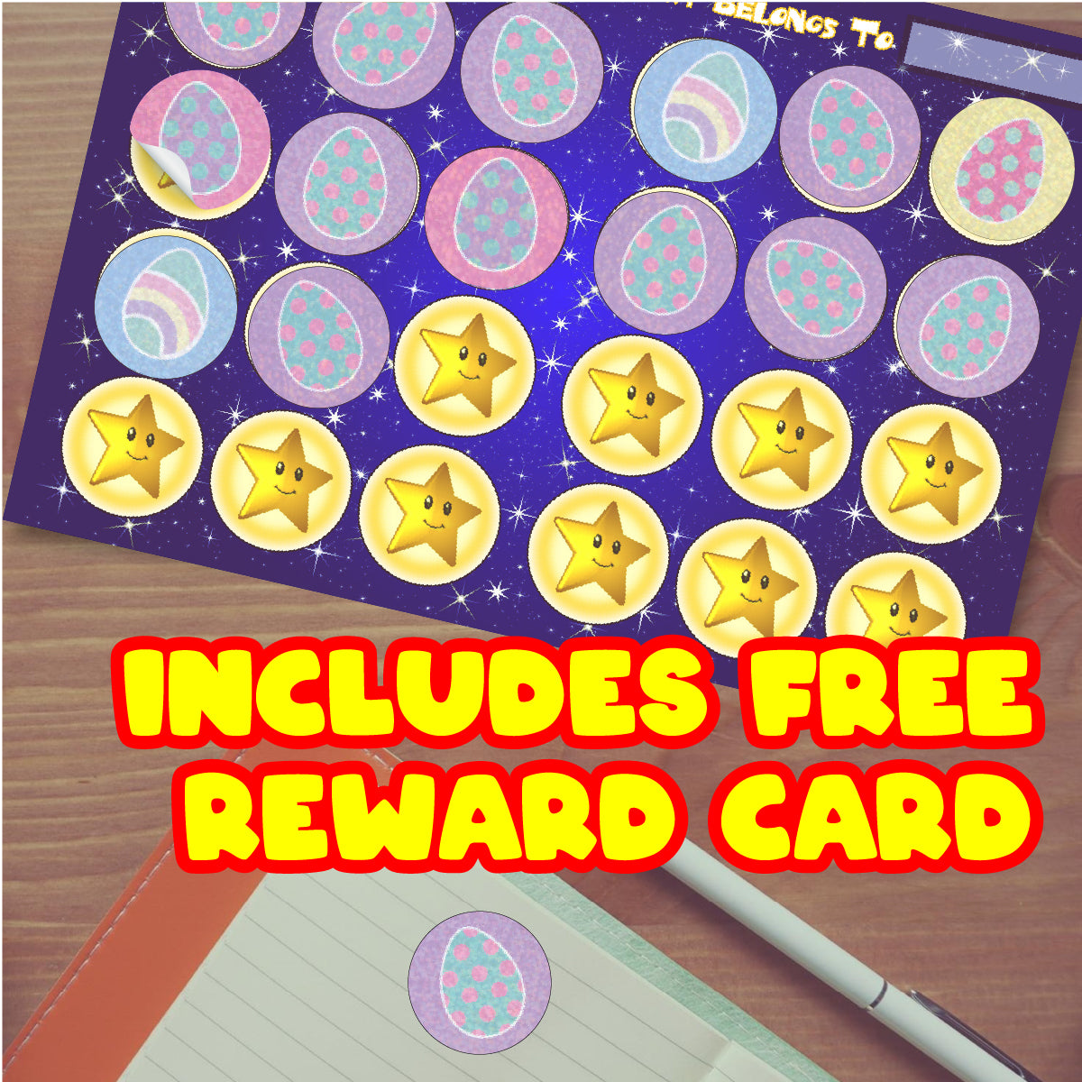 96 Sparkle Easter Eggs 30mm + 60 Free Sparkle Smiles Reward Stickers for Teachers, Parents and Schools