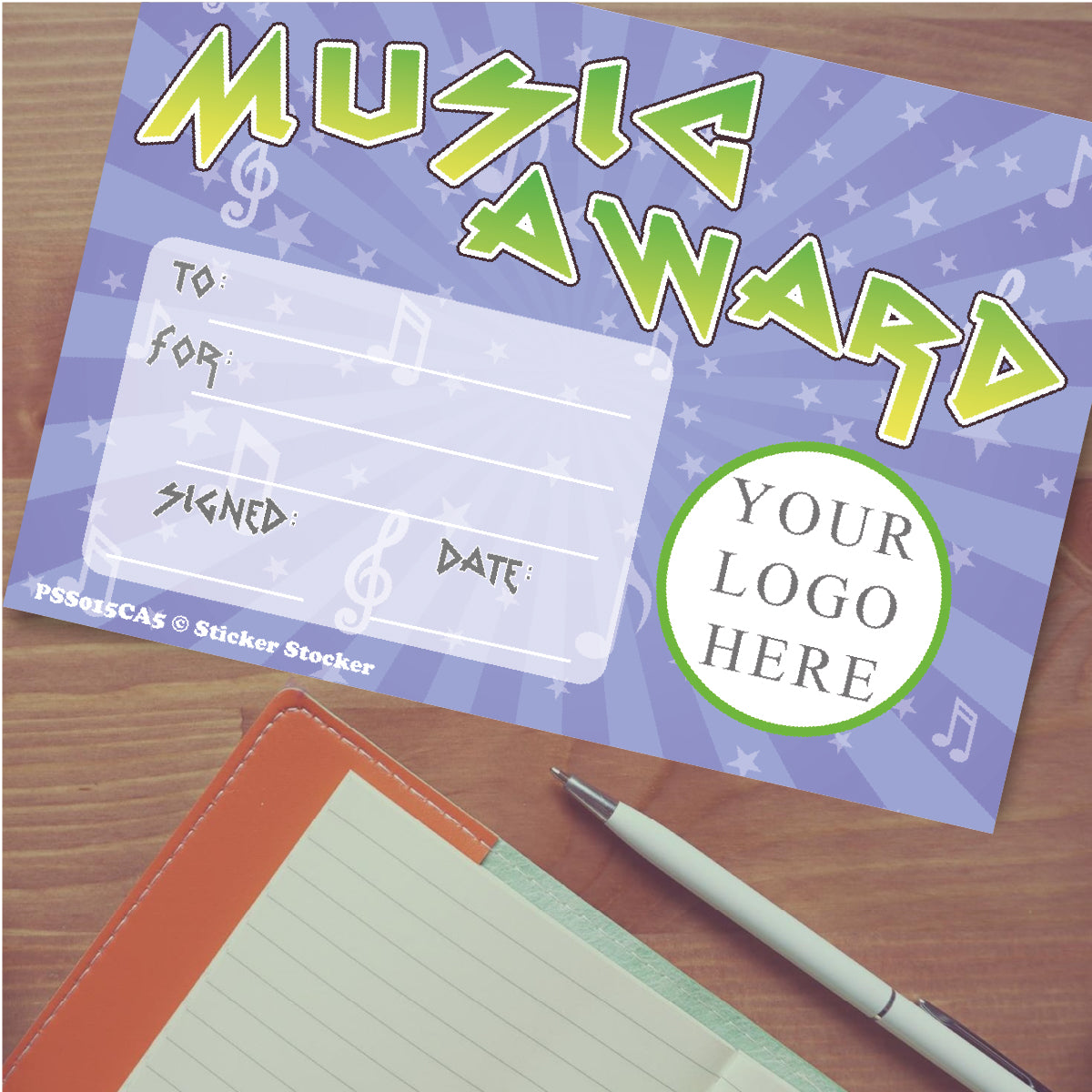 Personalised Music Award certificates for school teachers, 250gsm A5 silk finish Photo Paper
