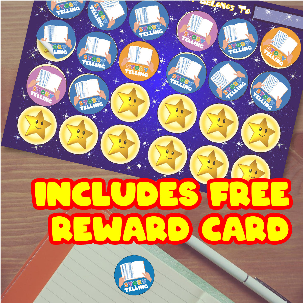 144 Storytelling 30mm Reward Stickers for School Teachers, Parents and Nursery