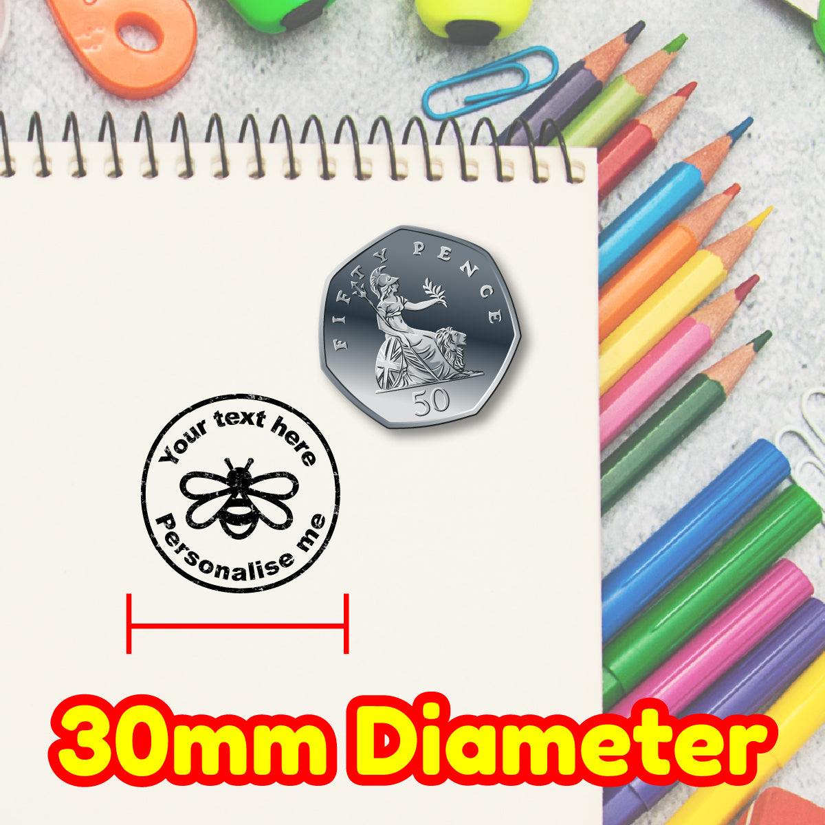 Personalised Stamp Bee 30 mm Self inking stamper for School Teachers, Parents and Nursery