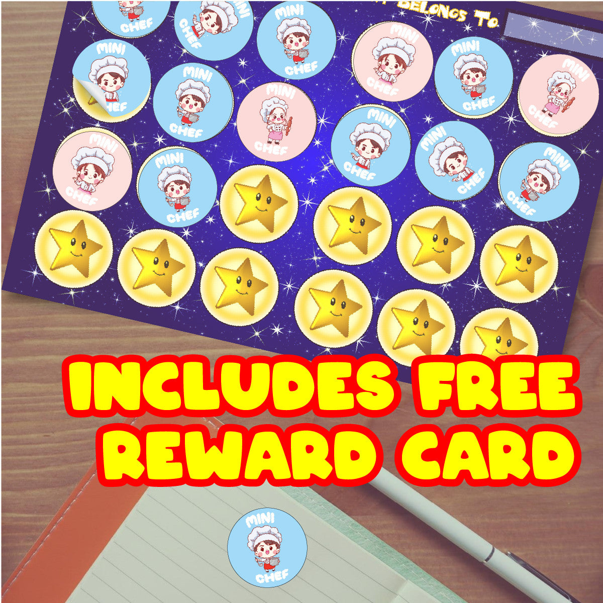 Sticker Stocker - 144 Mini Chef Glossy Stickers Home Baking Gift Packaging Reward Seal Labels