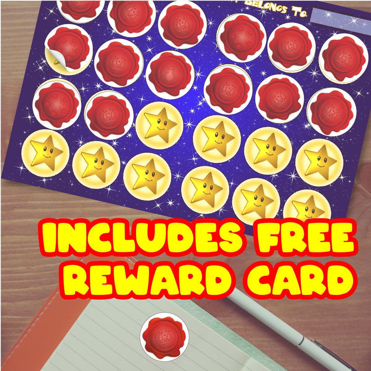 144 Christmas Wax Seal Stamp 30mm Reward Stickers for Teachers, Parents