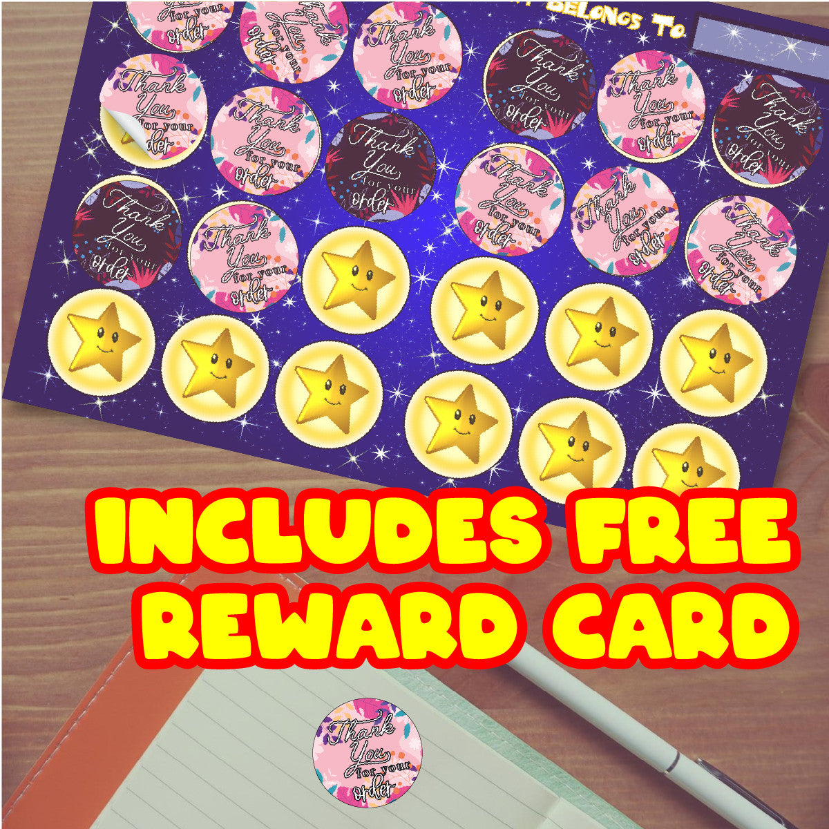 144 Thank You For Your Order  30mm Stickers Glossy  Crafting Gift Packaging Seal Labels Small Business