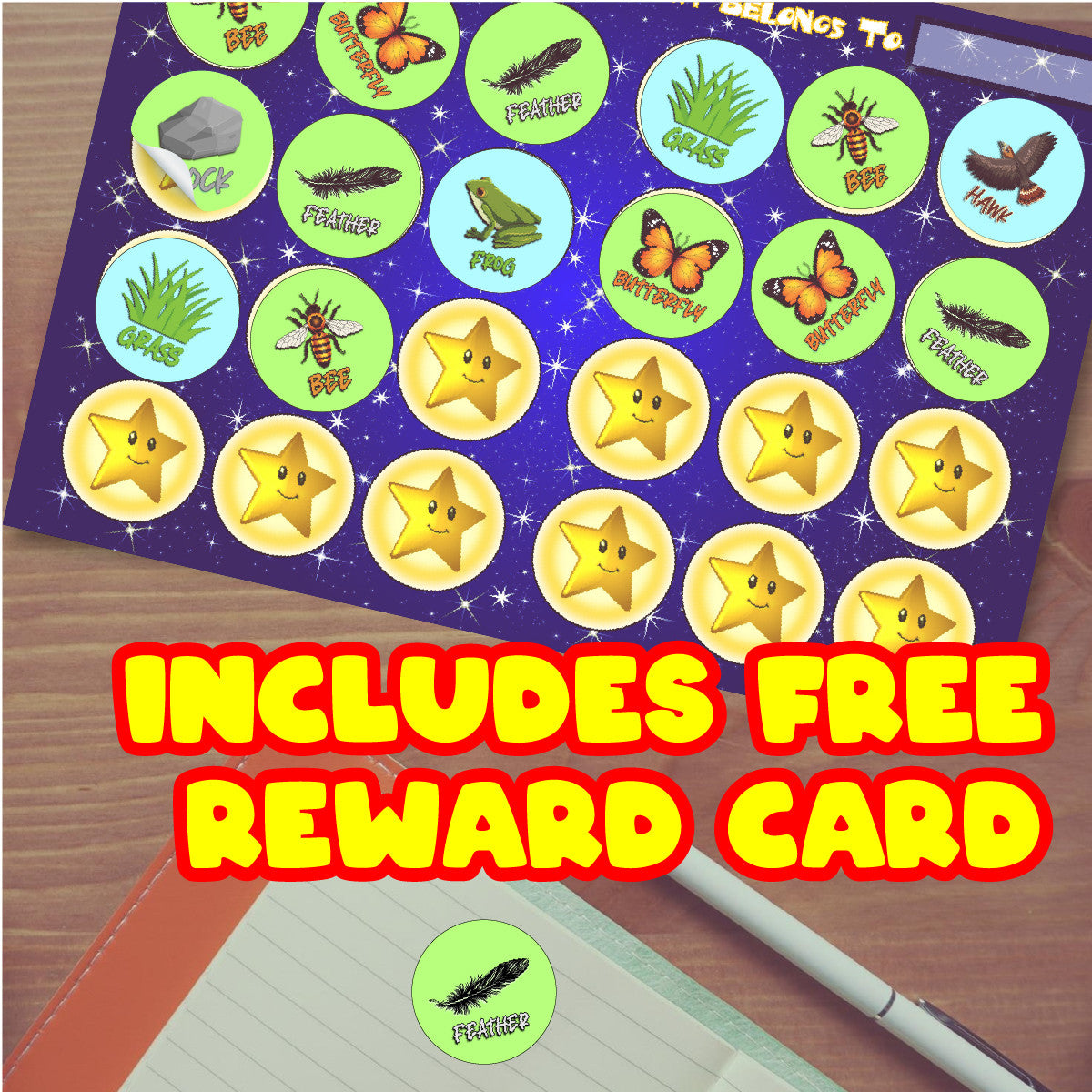 Sticker Stocker - 144 Outdoor Scavenger Adventure Camping Stickers - 30mm - Glossy Reward Stickers for Scouts Forest School