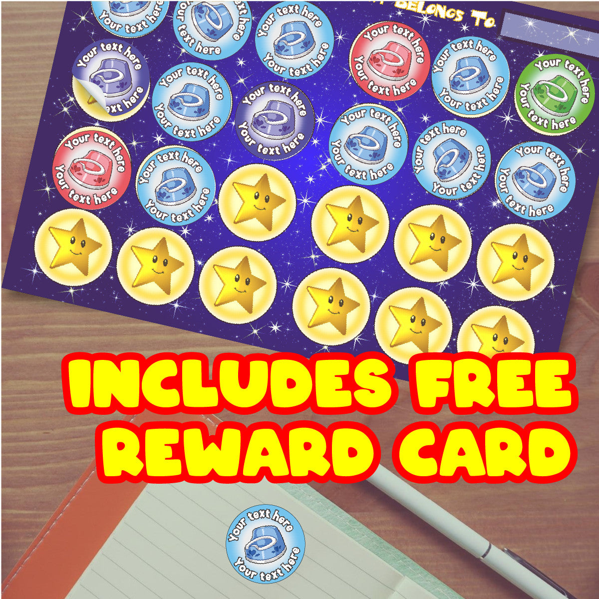 144 Personalised Potty Training 30mm Reward Stickers for School Teachers, Parents and Nursery