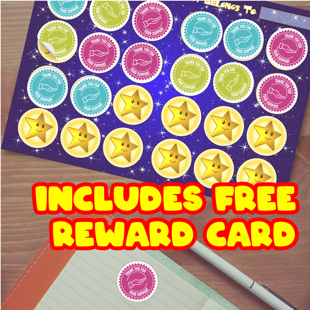 144 Thank You For Your Support 30mm Stickers Glossy Crafting Gift Packaging Seal Labels Small Business Charity Donation
