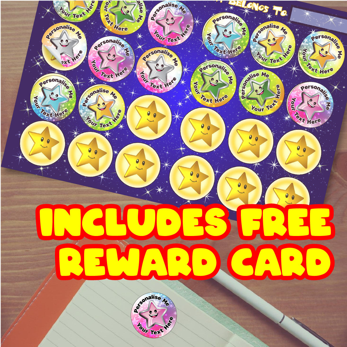 Sticker Stocker 144 Personalised Superstar 30mm Reward Stickers for School Teachers, Parents and Nursery