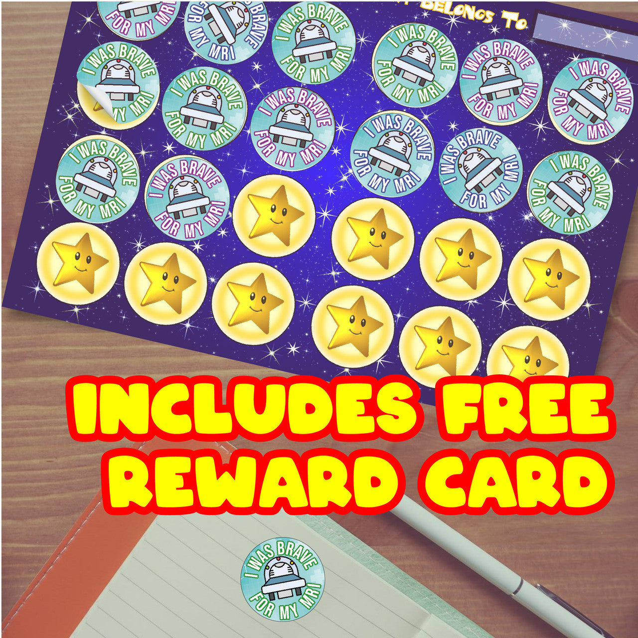 144 I Was Brave For My MRI Award 30 mm Reward Stickers for Nurses, Doctors, Radiographers