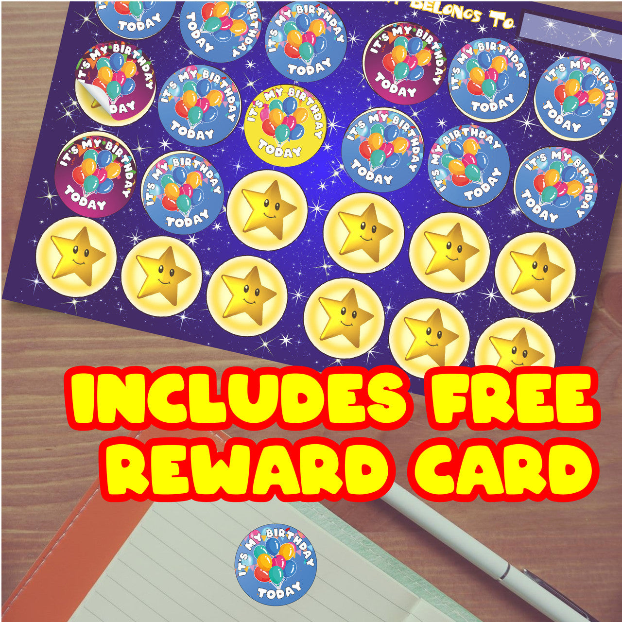 144 It's My Birthday Today 30mm Celebration Reward Stickers for Teachers or Parents