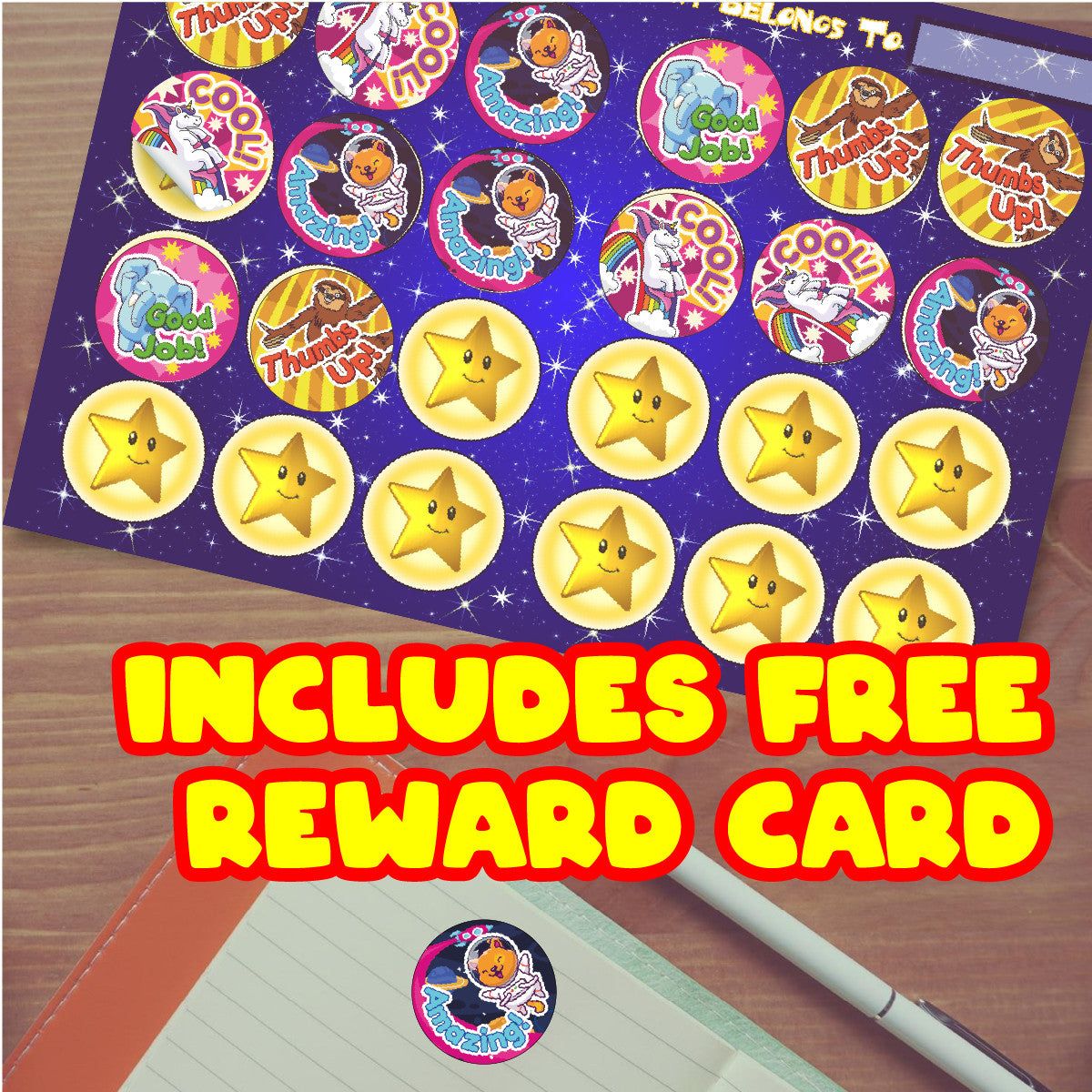Sticker Stocker 144 Cool Animal Praise Stickers - 30mm - Glossy Reward Stickers for Teachers & Parents