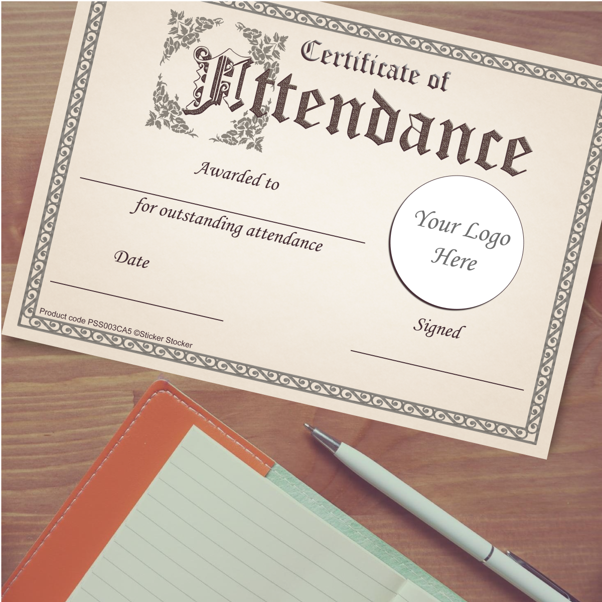 Sticker Stocker Personalised Certificate of Attendance for school teachers, A5 silk finish Photo Paper