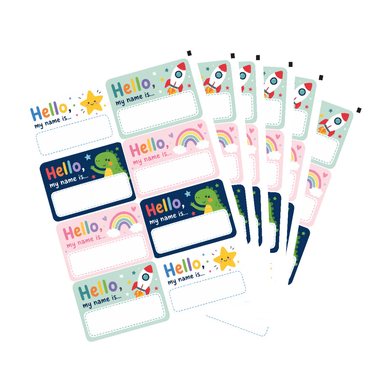 48 x Children's Hello, My Name Is…” School Stickers – New Starter Name Badges for Children – First Day of School & New Class Name Labels