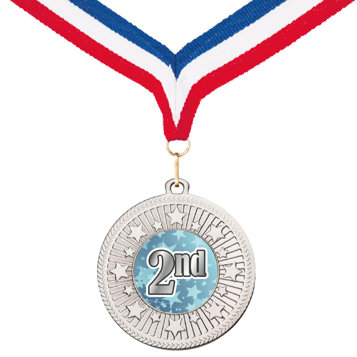 Galaxy Star Place Medal with FREE Ribbon and Certificate 50mm Metal Gold 1st, silver 2nd or bronze 3rd