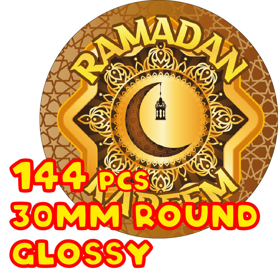 Sticker Stocker 144 Ramadan Kareem 30mm Children's Reward Stickers for Teachers or Parents
