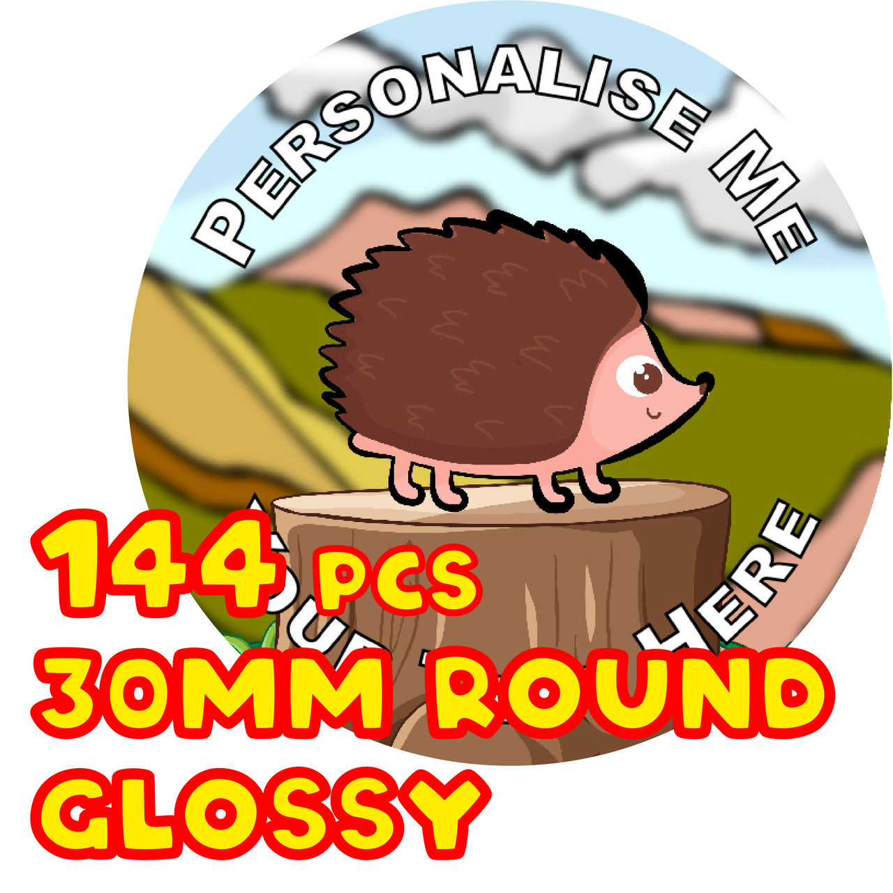 Sticker Stocker - 144 Personalised Hedgehog 30mm Reward Stickers for School Teachers, Parents and Nursery