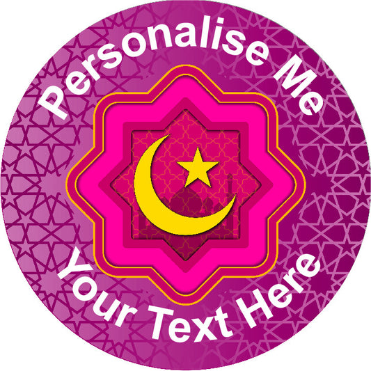 Sticker Stocker - 144 Personalised Islamic Crescent Stars 30mm Reward Stickers for School Teachers, Parents and Nursery