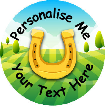 144 Personalised Horseshoe Hills 30mm Reward Stickers for School Teachers, Parents and Nursery