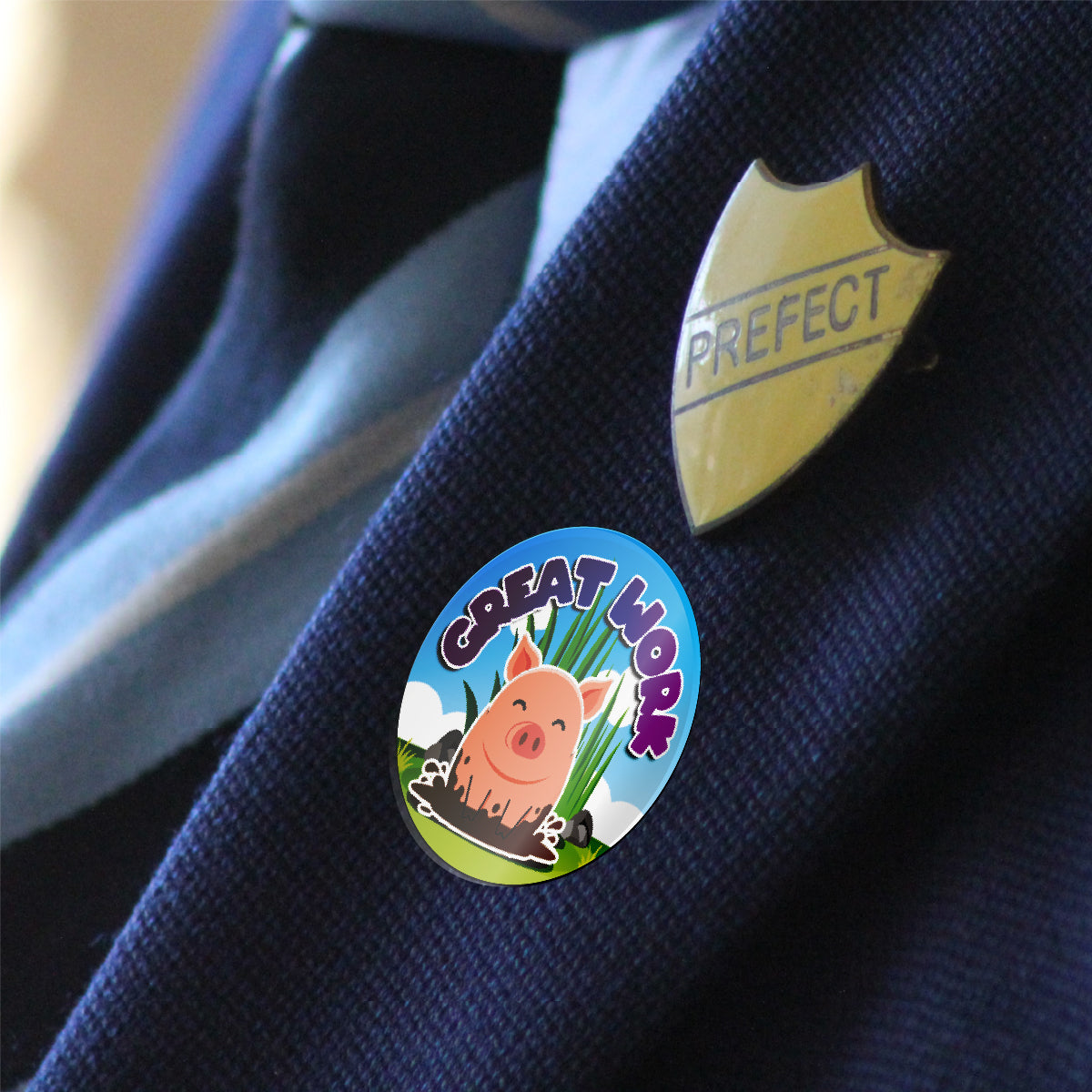 144 Pig Praise Words 30mm Reward Stickers for Schools, Teachers and Parents