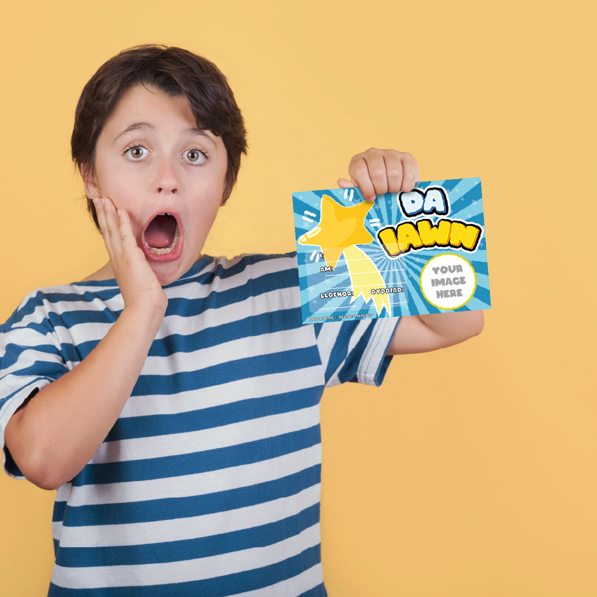 Personalised Welsh Da Iawn/Well Done very good certificates for school teachers, 250gsm A5 silk finish Photo Paper