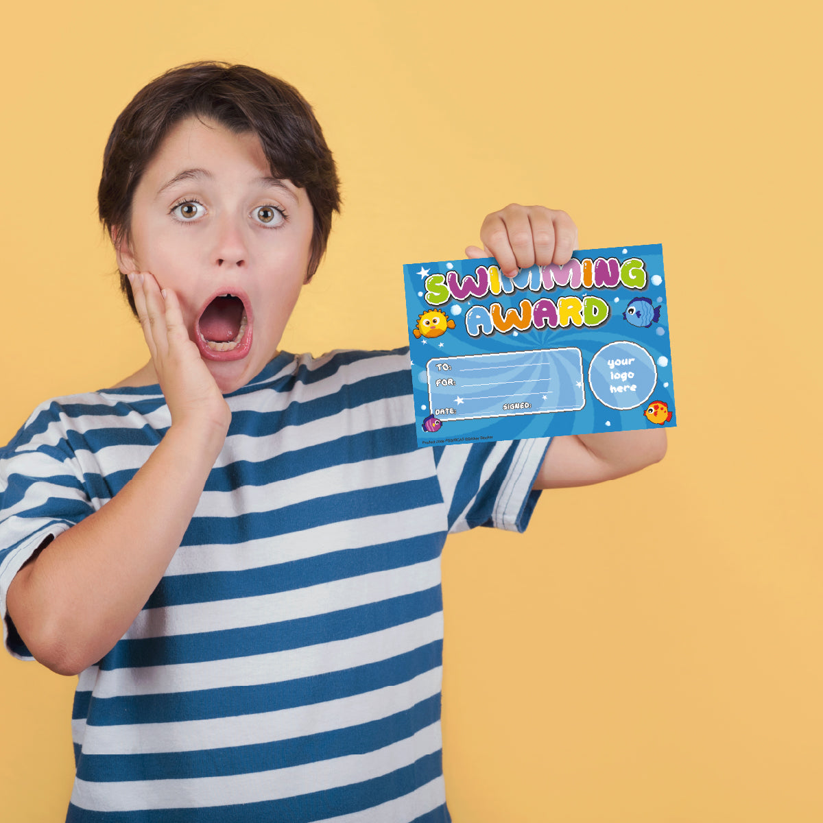 Personalised Swimming Award certificates - 2 or 20-  for school teachers, 250gsm A5 silk finish Photo Paper