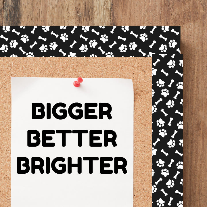 Black Paw Prints Classroom Trimmers 14.25m long Notice Board Book Day Display Borders