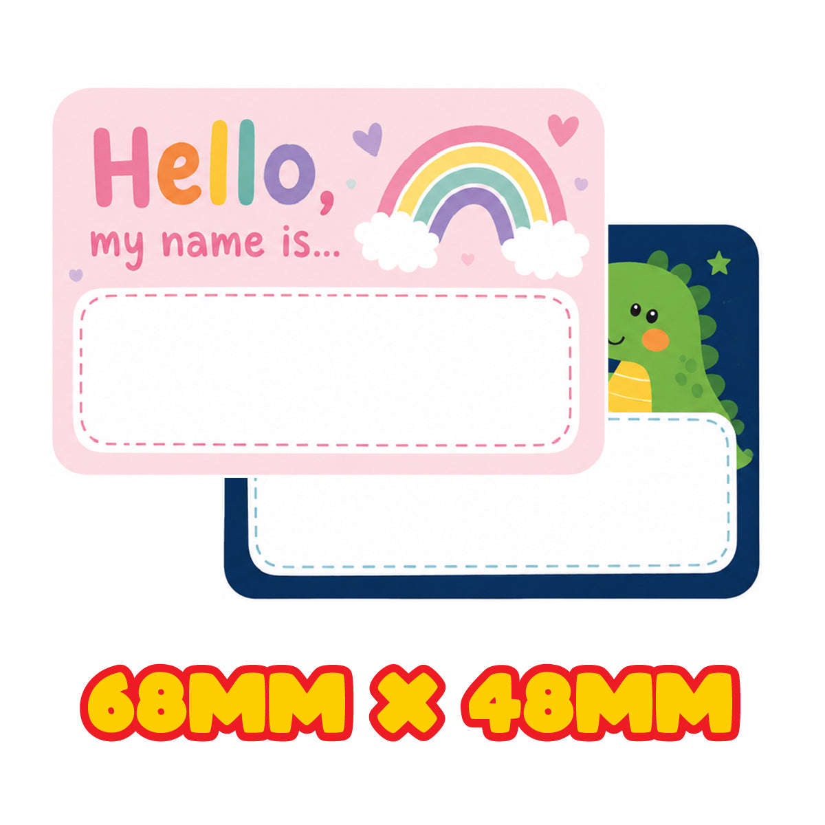 48 x Children's Hello, My Name Is…” School Stickers – New Starter Name Badges for Children – First Day of School & New Class Name Labels