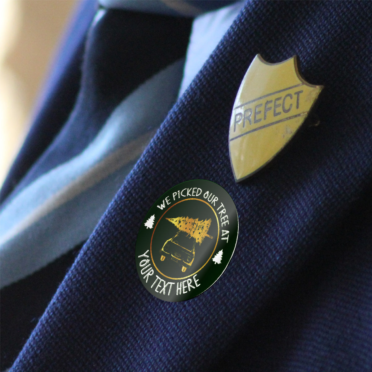 144 Personalised We Picked Our Tree 30mm Christmas Stickers for Families, Farms, Santa's Grotto's