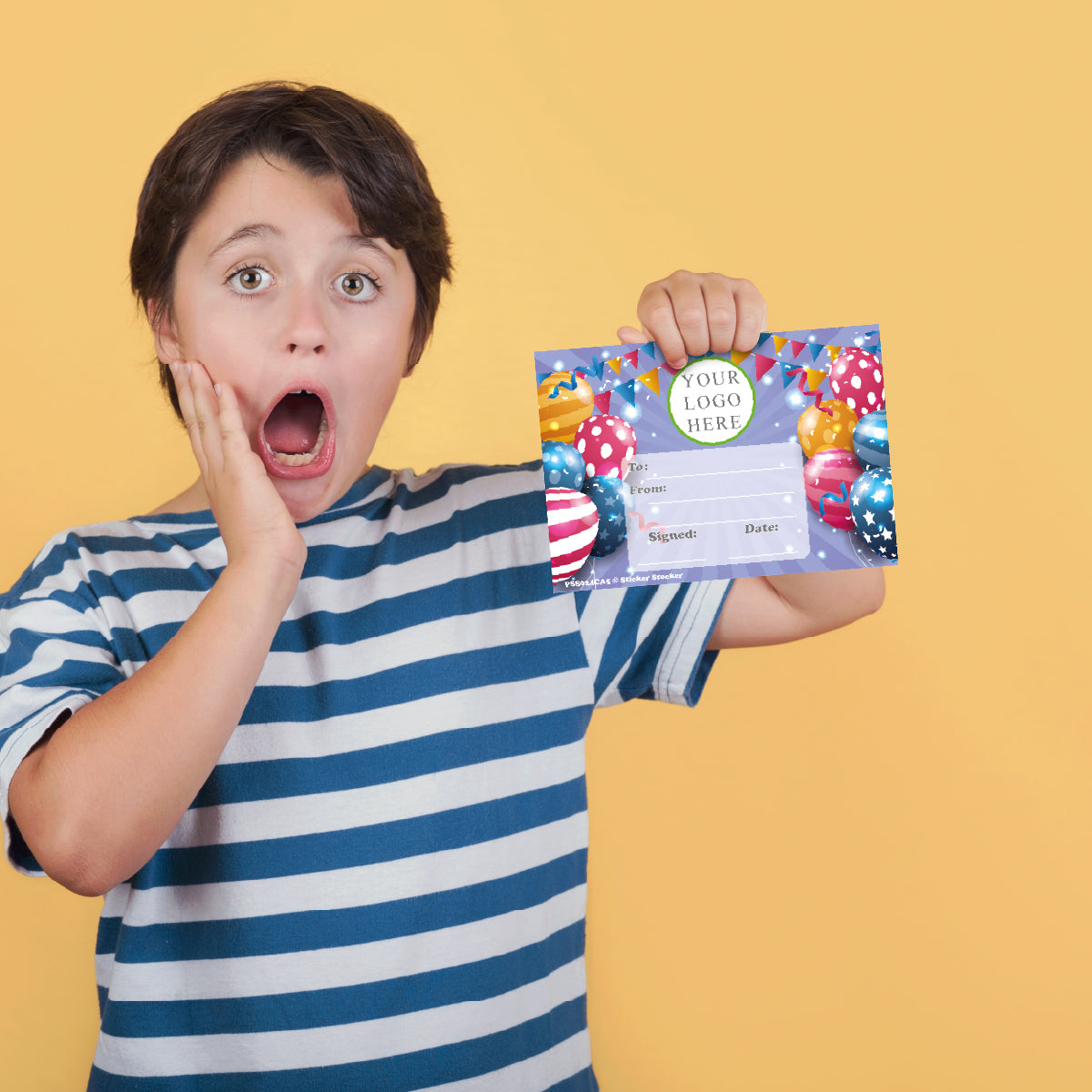 Personalised Birthday Balloons certificates for school teachers, clubs and teams, 250gsm A5 silk finish Photo Paper