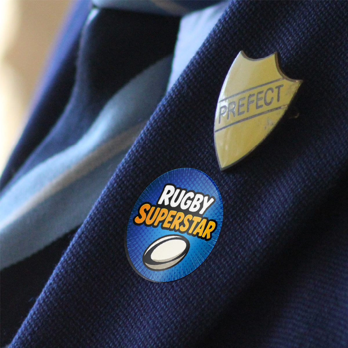144 Rugby Superstar Stickers - 30mm - Glossy Reward Stickers for Teachers, Coaches & Parents
