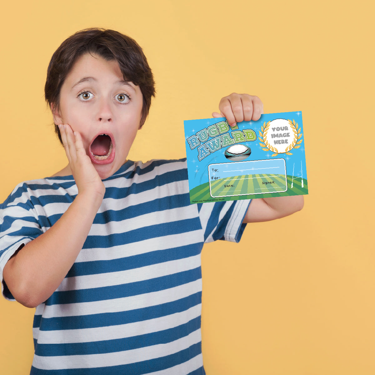 Personalised Rugby Award certificates for school teachers, 250gsm A5 silk finish Photo Paper