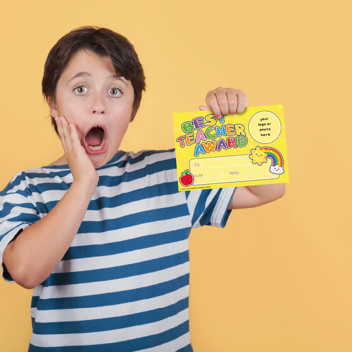 Personalised Best Teacher Award certificates - 2 or 20-  for school teachers, 250gsm A5 silk finish Photo Paper