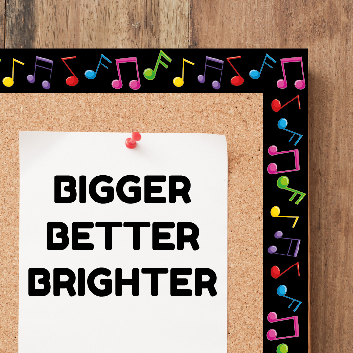 Sticker Stocker - Music Notes Classroom Trimmers 14.25m long Notice Board Display Borders