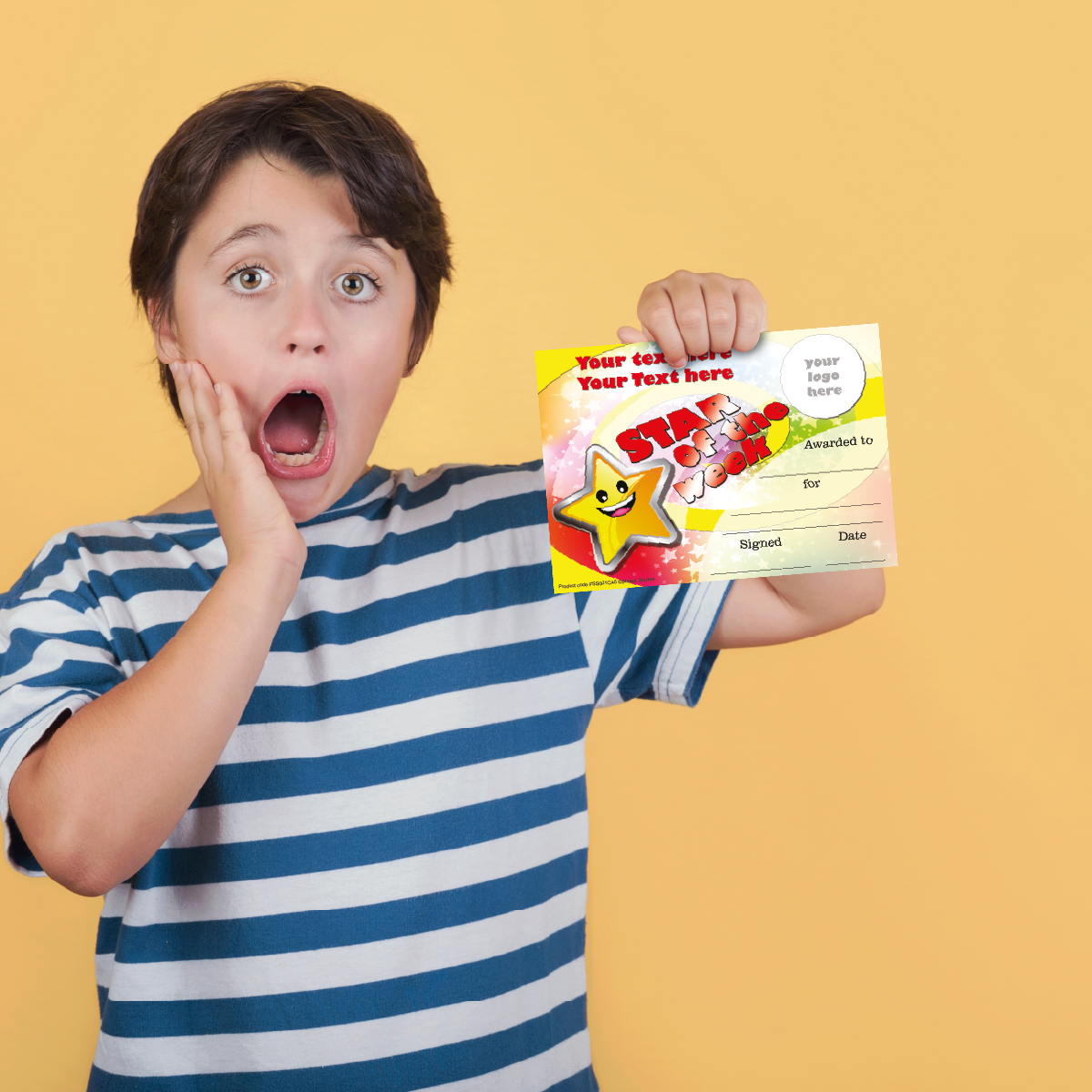 Personalised Star of the Week award certificates for school teachers, 250gsm A5 silk finish Photo Paper