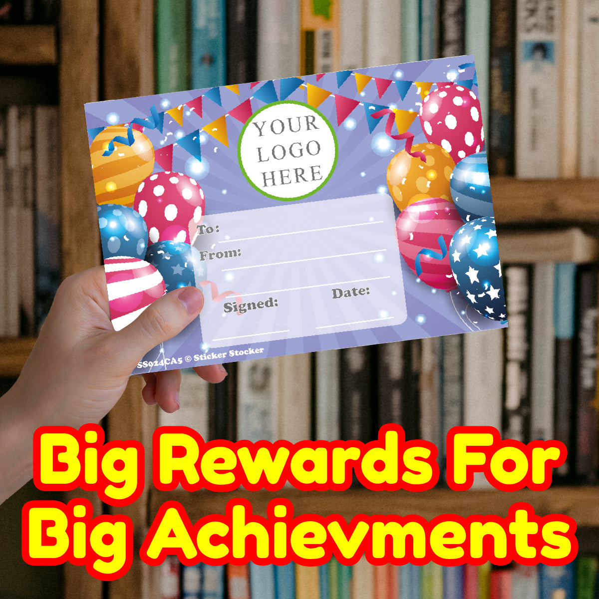 Personalised Birthday Balloons certificates for school teachers, clubs and teams, 250gsm A5 silk finish Photo Paper