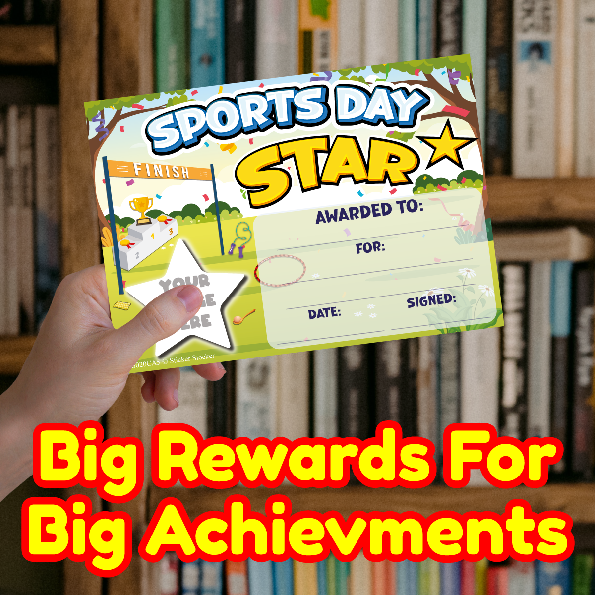 Personalised Sports Day Star certificates for school teachers, 250gsm A5 silk finish Photo Paper