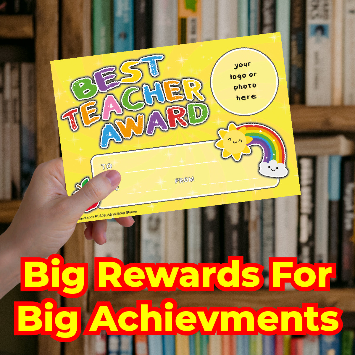 Personalised Best Teacher Award certificates - 2 or 20-  for school teachers, 250gsm A5 silk finish Photo Paper