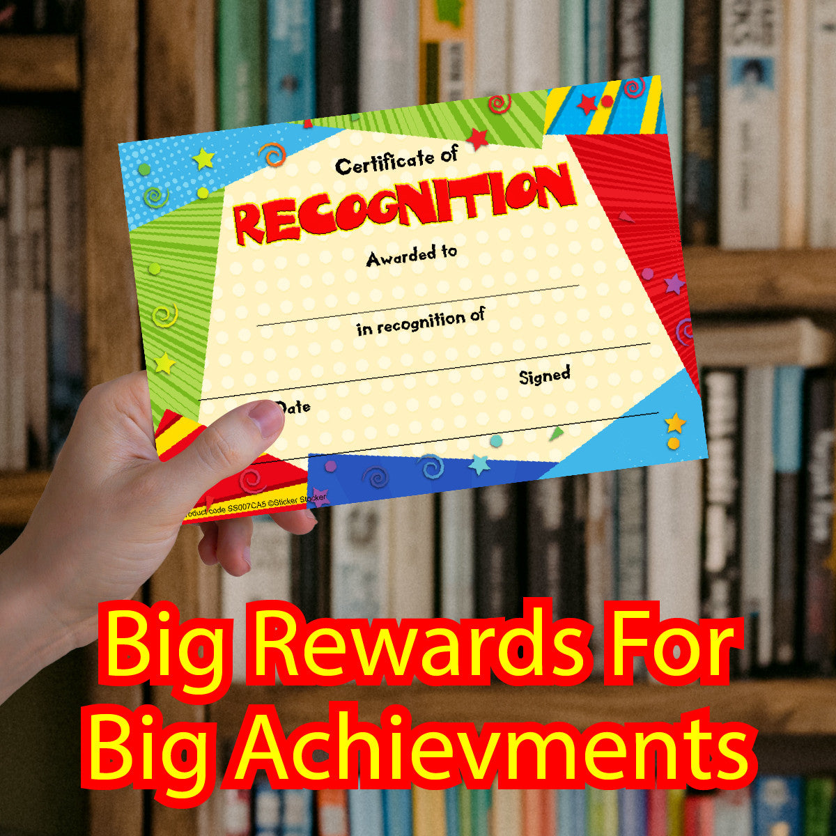 Sticker Stocker 30 Recognition award certificates for school teachers, 250gsm A5 silk finish card